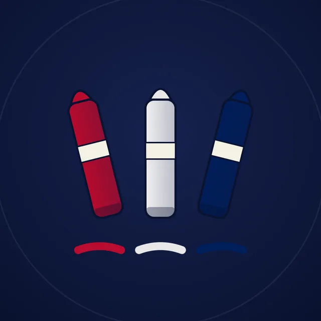 Red, white & blue face paint sticks